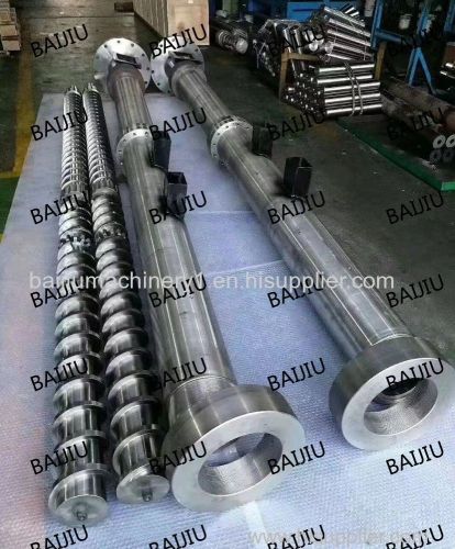 Extruder single barrel screw manufacturer China for granulation recycling