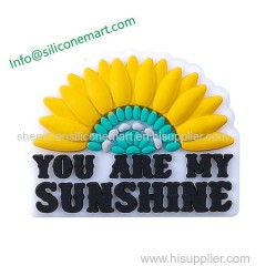 wholesale food grade sunflower silicone book focal beads for pens silicone bead wristlet keychain from Shenzhen Silicone