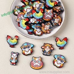 designer Rooster Owl calf Fox donut silicon loose beads for jewelry making wholesale bulk silicone focal beads for pens