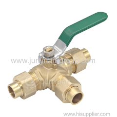 1/2in DN50 PN16 3-Way Solder End Brass Medical Gas Ball Valve for Hospital Gas Pipeline System