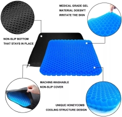 Konfurt Double Layers Gel Enhanced Seat Cushion Cool Orthopedic Memory Cushion TPE Gel Seat Cushion Honeycomb Structure