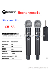 Yitesim Rechargeable Dual Channels Wireless Handheld Microphone