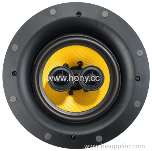 6.5" Trimless in-Ceiling Speaker - DVC Dual Dome Tweeters Stereo Ceiling Speakers