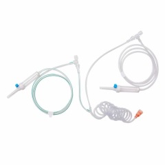 12 hours Multiple use pressure coiled filling patient tubing with drip chamber dual injection system