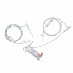 12 hours Multiple use pressure coiled filling patient tubing with drip chamber dual injection system