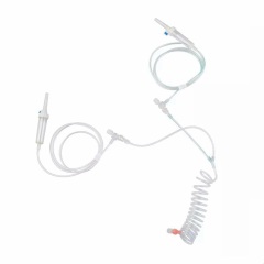 12 hours Multiple use pressure coiled filling patient tubing with drip chamber dual injection system