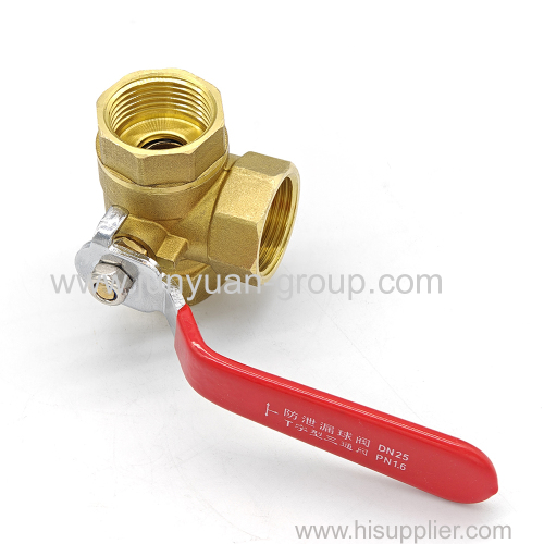 Customized 1" T-Port 3-Way Brass Ball Valve with BlueLever Handle