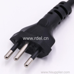 Brazil NBR14136 Plug to IEC C15 Appliance Power Cord Brazil laptop power cord with InMetro approval