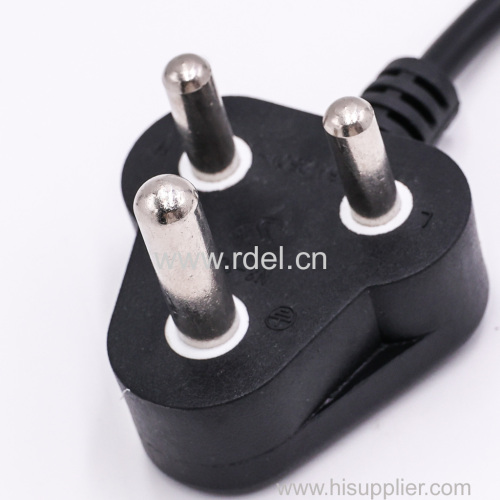 SABS certificated/approved 3 pin South Africa power cord plug C13