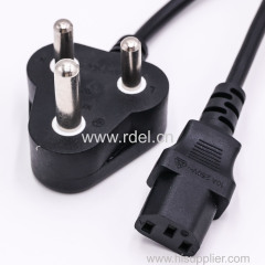 SABS certificated/approved 3 pin South Africa power cord plug C13