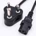 SABS certificated/approved 3 pin South Africa power cord plug C13