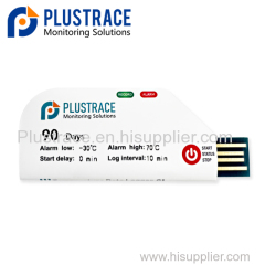 PLUSTRACE Single-use temperature data logger with automatic PDF report.