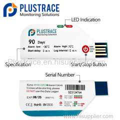 PLUSTRACE Single-use temperature data logger with automatic PDF report.