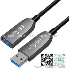 Shenzhen OEM Factory Wholesale USB3.0 Active Optical Fiber Extension Cable type-A Male to Female for CCTV and video conf