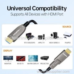 OEM Factory Wholesale Detachable 8K HDMI 2.1 AOC-Active Optical Cable-Armored-8K@60Hz 48Gbps