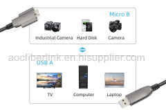 USB3.0 Fiber Optic Cable type-A Male to Micro-B for Basler Dalsa Jai Machine Vision Camera link