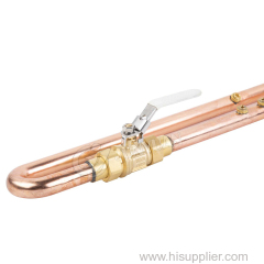 U-shape medical Brass gas ball Valve the mandrel bent U-type allows piping to enable the installation of zone boxes