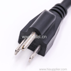 UL extension power plug cable NEMA 3 prong flat power cord