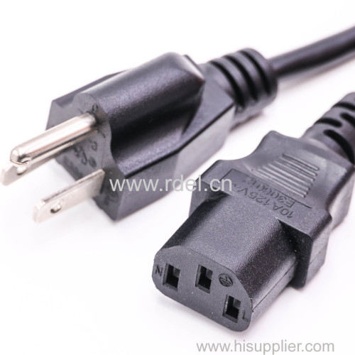 US Power Cable Heavy Duty Computer Monitor Power Cord 10FT NEMA 5-15P to IEC C13 AC Power Cord