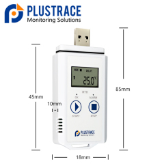 PLUSTRACE Multiple use LCD Temperature and Humidity Data logger.