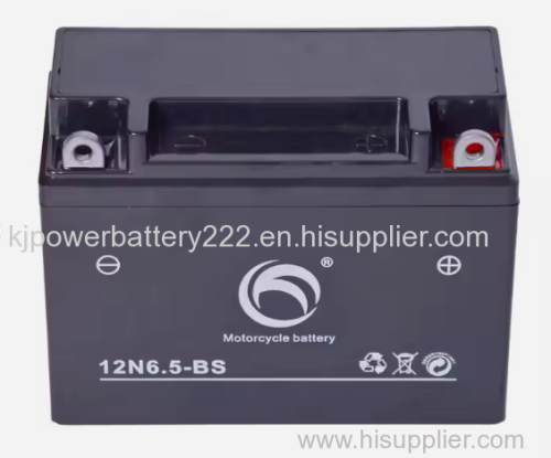 Motorcycle battery 12N6.5-BS China Factory 12v 6.5ah Black CE Motorcycle Starting 2kg