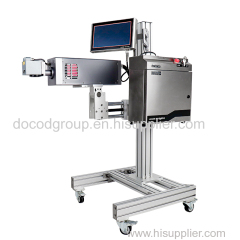 Flying CO2 Laser Marking Machine 30W/60W for Leather/Plastic/Wood/Acrylic/Carton/Bottle