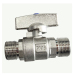 2-Piece 1/2Inch Male X Male Nickel Plated Medical Gas Ball Valve