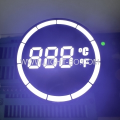 Customized Round shape 7 Segment LED Display 3 Digit 10.2mm common cathode for Temperature Controller