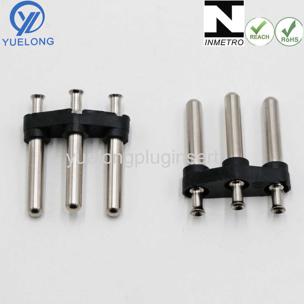 Brazil Inmetro Approved 3pins Solid pins Plug Insert