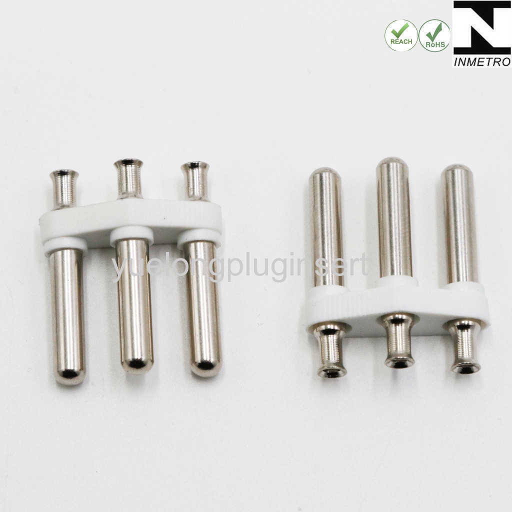 Brazil Inmetro Approved 3pins Solid pins Plug Insert