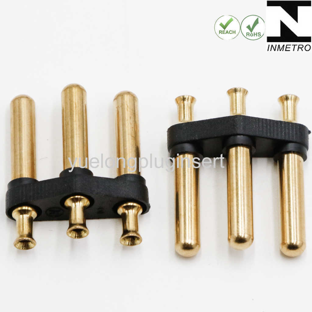 Non-Plating 3pins Inmetro Brazil Plug Insert
