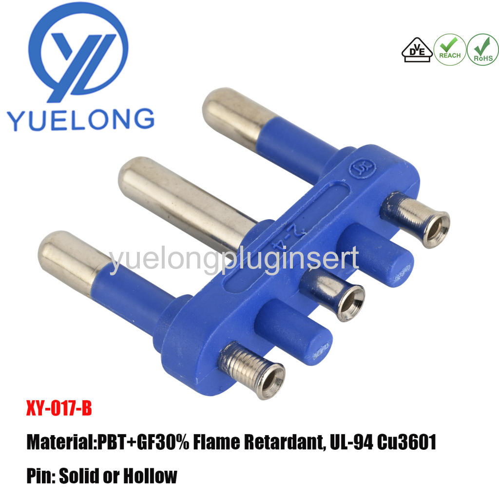 Italy Imq Approved Brass 3pins Power Plug Insert