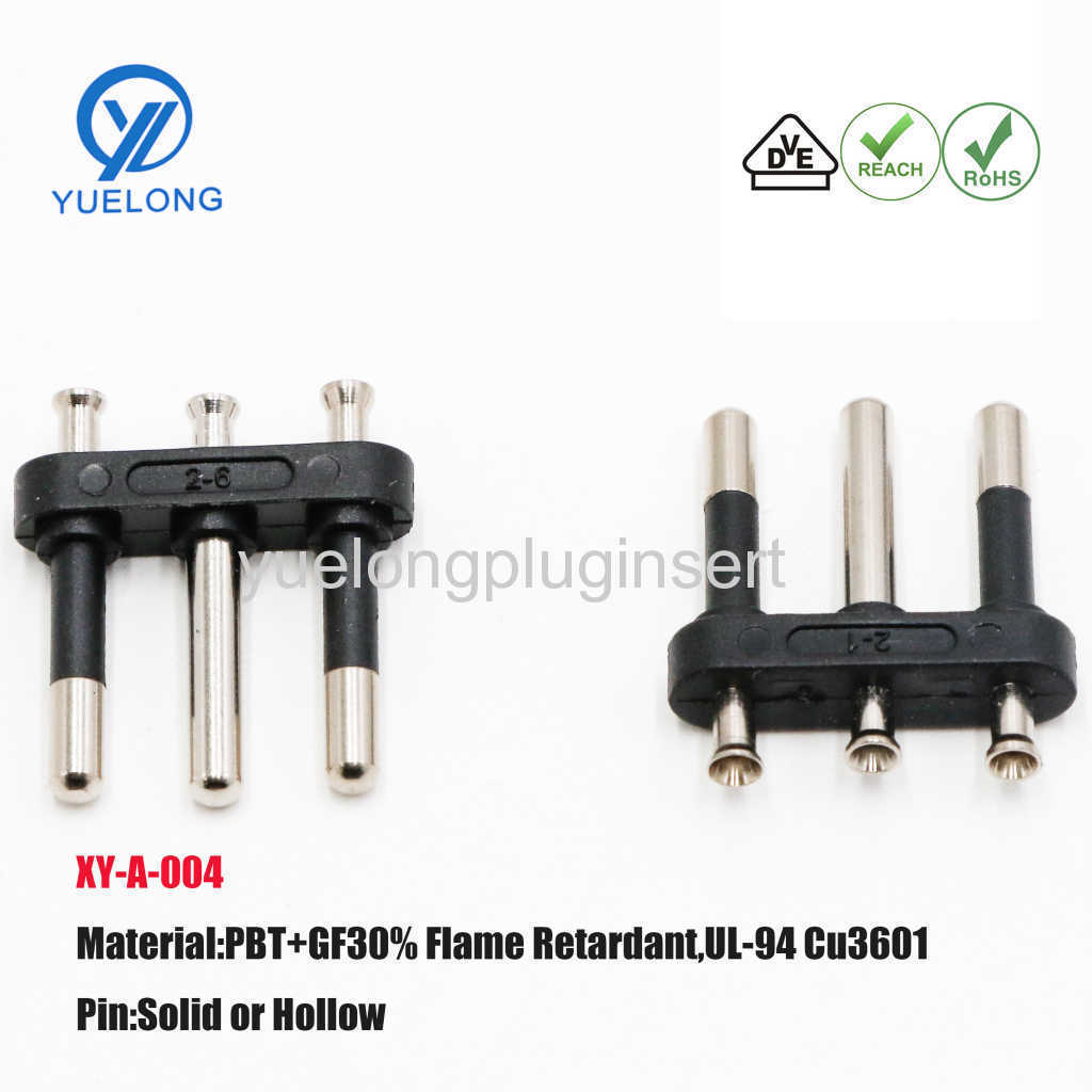 Italy Imq Approved Brass 3pins Power Plug Insert