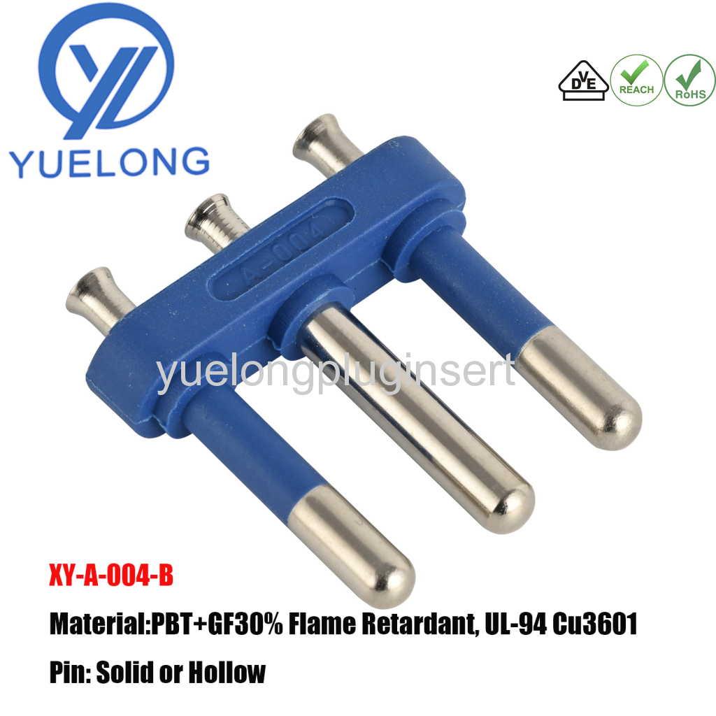 Italy Imq Approved Brass 3pins Power Plug Insert