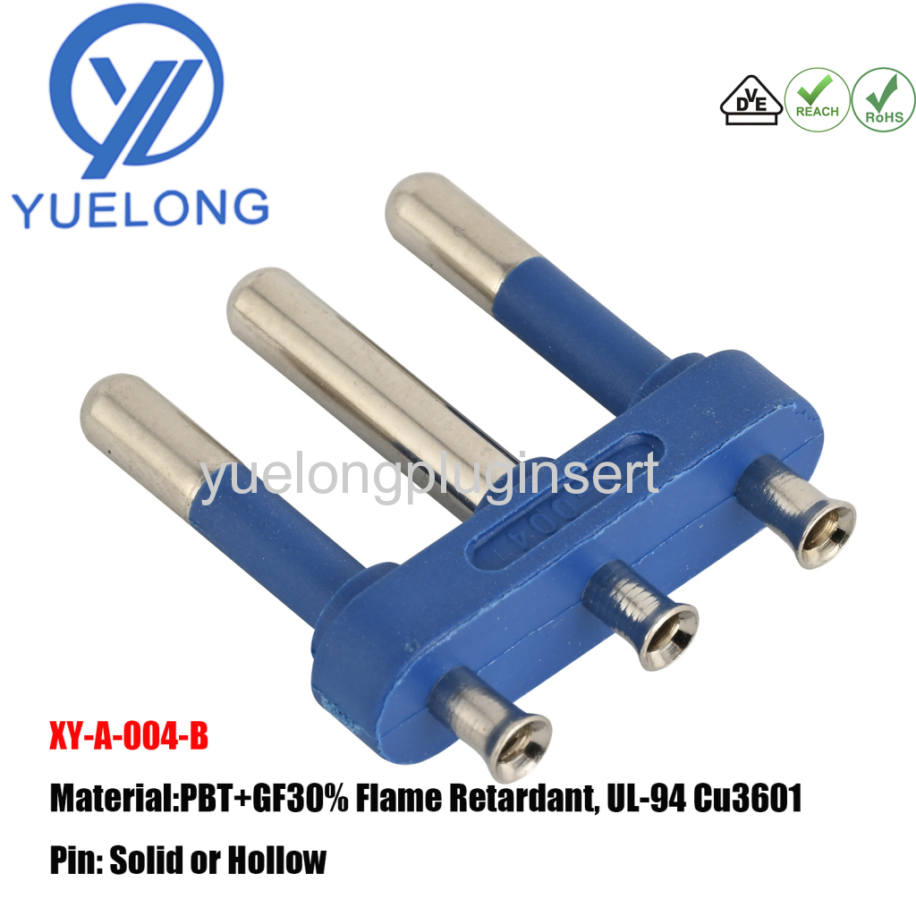 Italy Imq Approved Brass 3pins Power Plug Insert