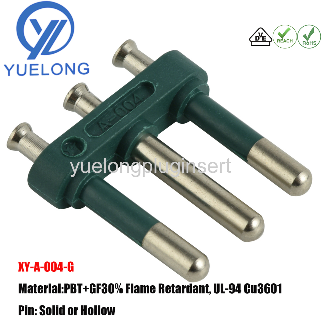 Italy Imq Approved Brass 3pins Power Plug Insert