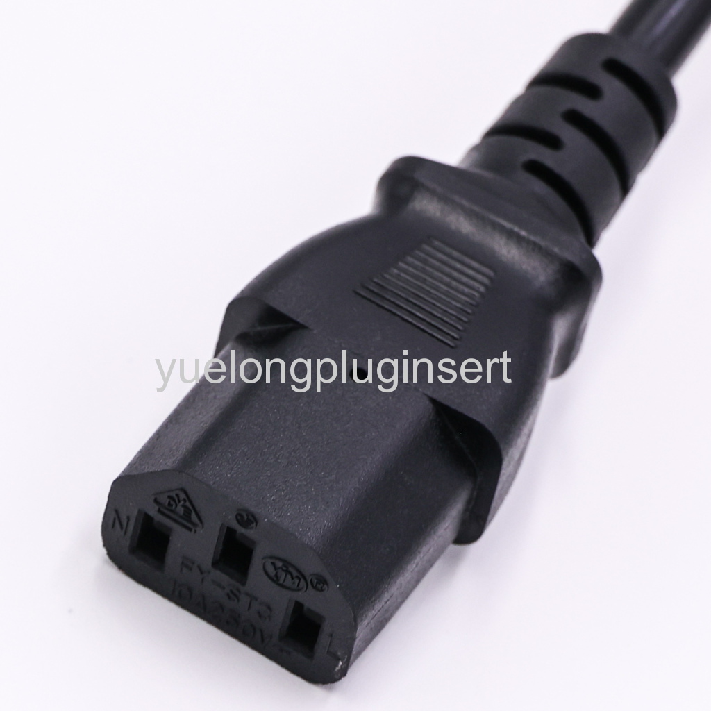 No Fuse BSI UK Plug to IEC C13 Power Cable
