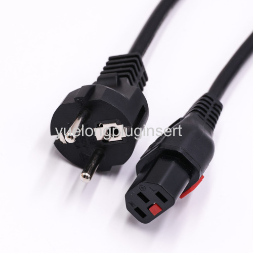 VDE Power Cable to IEC C13 Socket with Lock