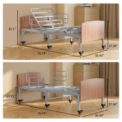 Foldable Twin XL German Okin Motor Electric Hospital Bed with Underbed Lighting