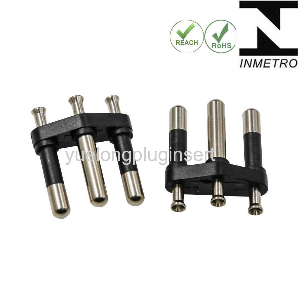 Brazilian Electrical Plug Inserts Inmetro 2/3-Pin Hollow/Solid