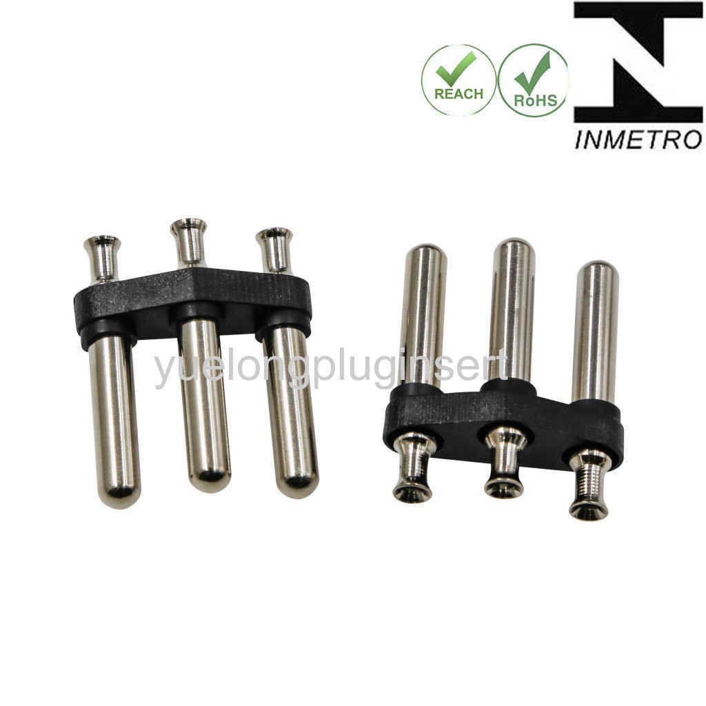 Brazilian Electrical Plug Inserts Inmetro 2/3-Pin Hollow/Solid