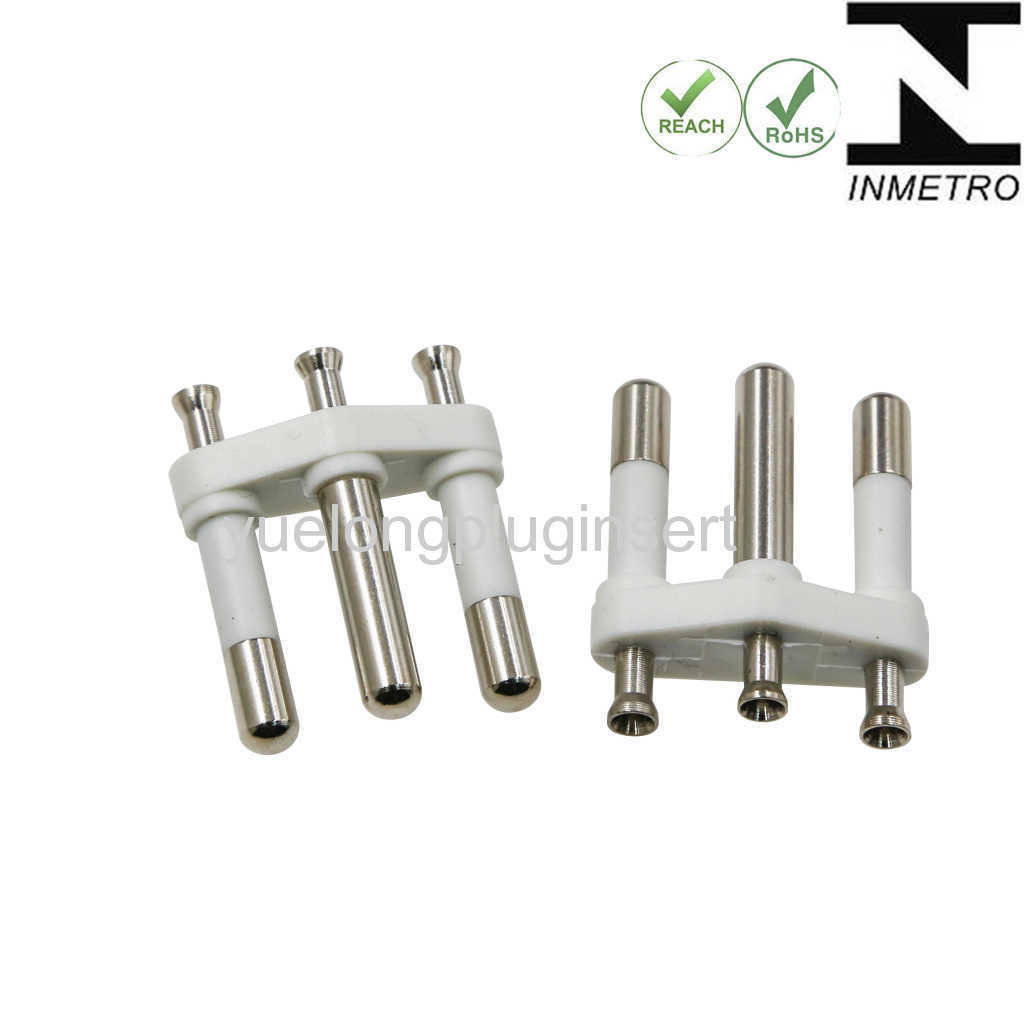 Brazilian Electrical Plug Inserts Inmetro 2/3-Pin Hollow/Solid
