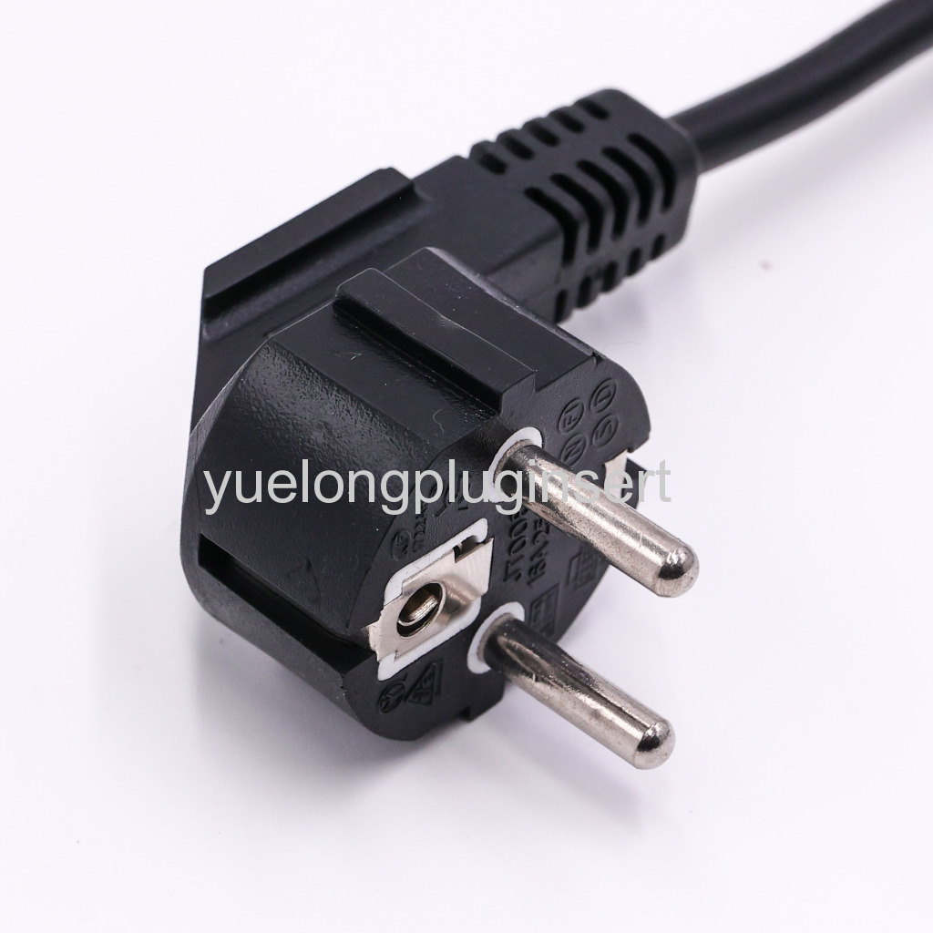 Angled VDE French Plug Power Cable