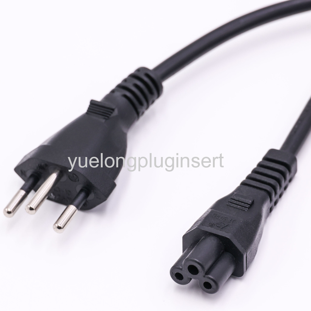 Inmetro Approved Brazil Plug to IEC C5 Power Cable