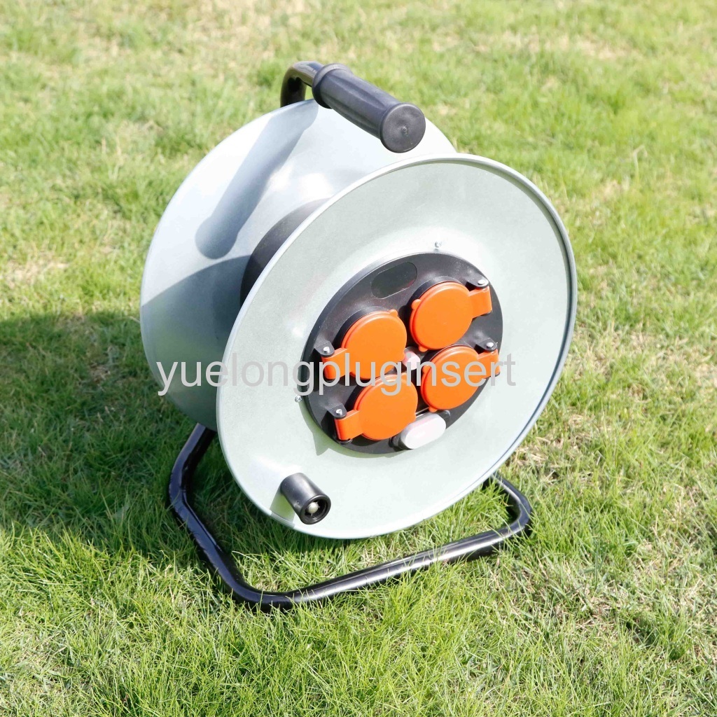 4 Grounded Outlets Cable Storage Reel Waterproof