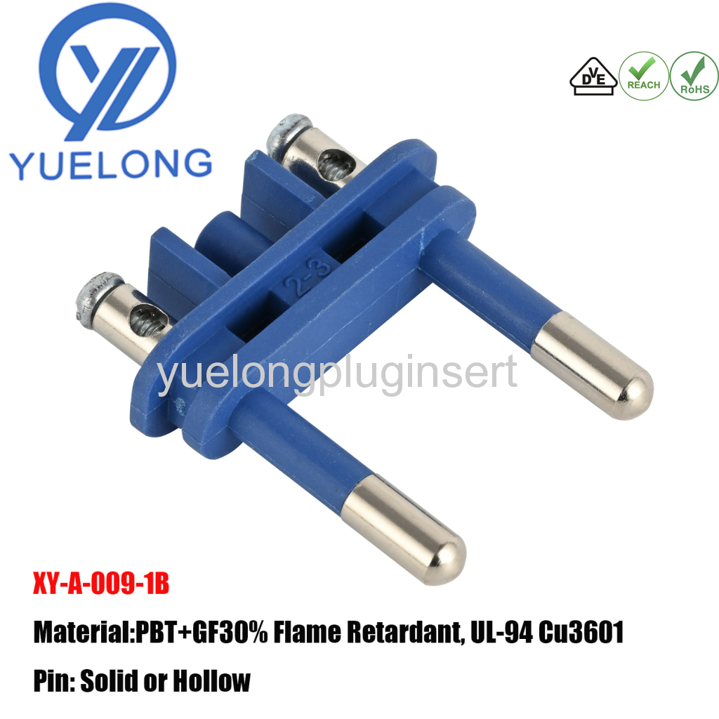 3Pins Insulated Italy Plug Blue ROHS