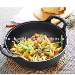 Custom Pre-seasoned Non stick Cast Iron Cooking Pots 20/25cm round Casserole Kitchen Cookware Dutch Oven Set