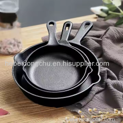 Factory direct sales pre-flavored non-stick Skillet Pan 10/14/16/20/26cm black Mini Round Cast Iron Frying Pan
