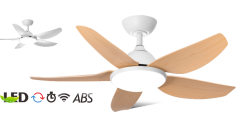 AC/DC ceiling fan white black wood color LED light
