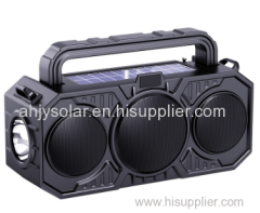 Outdoor wireless bluetooth speaker dual solar with flashlight plug card player sound